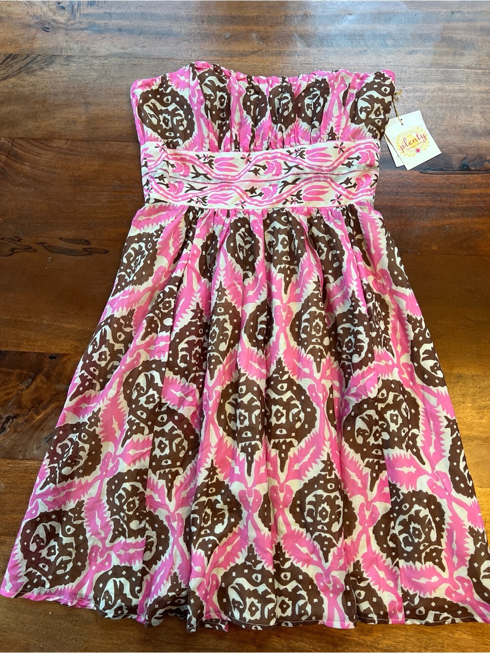 NWT Plenty by Tracy Reese Silk Strapless  Dress Sz 6 Pink